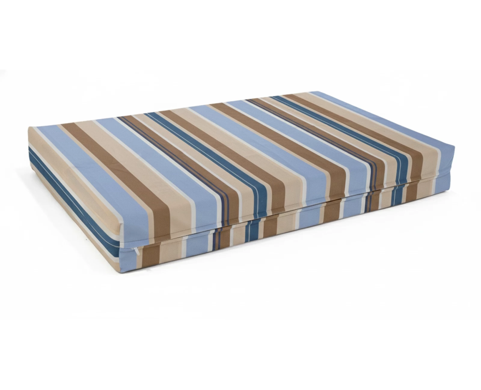 Μαξιλάρι κρετόν με ρίγες Μπλέ -Μπέζ - Καφέ για παλέτα και ευρωπαλέτα | Mypouf.gr