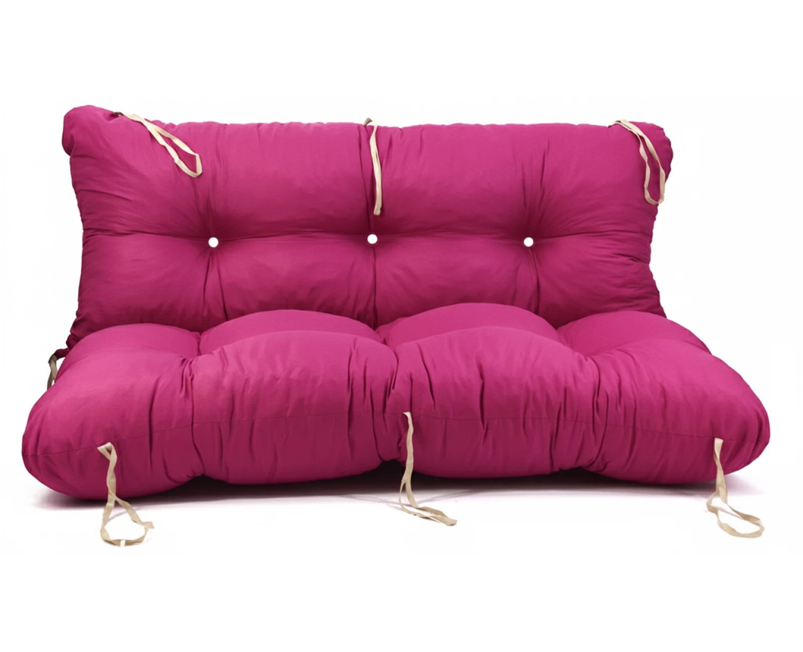 Μαξιλάρι για καναπέ με ενσωματωμένη πλάτη - Μονόχρωμο φούξια Κρετόν ύφασμα | Mypouf.gr