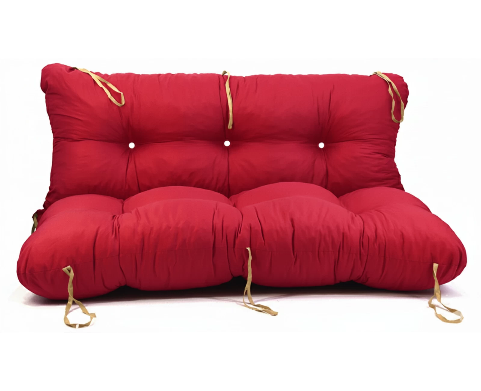 Μαξιλάρι για καναπέ με ενσωματωμένη πλάτη - Μονόχρωμο κόκκινο Κρετόν ύφασμα | Mypouf.gr