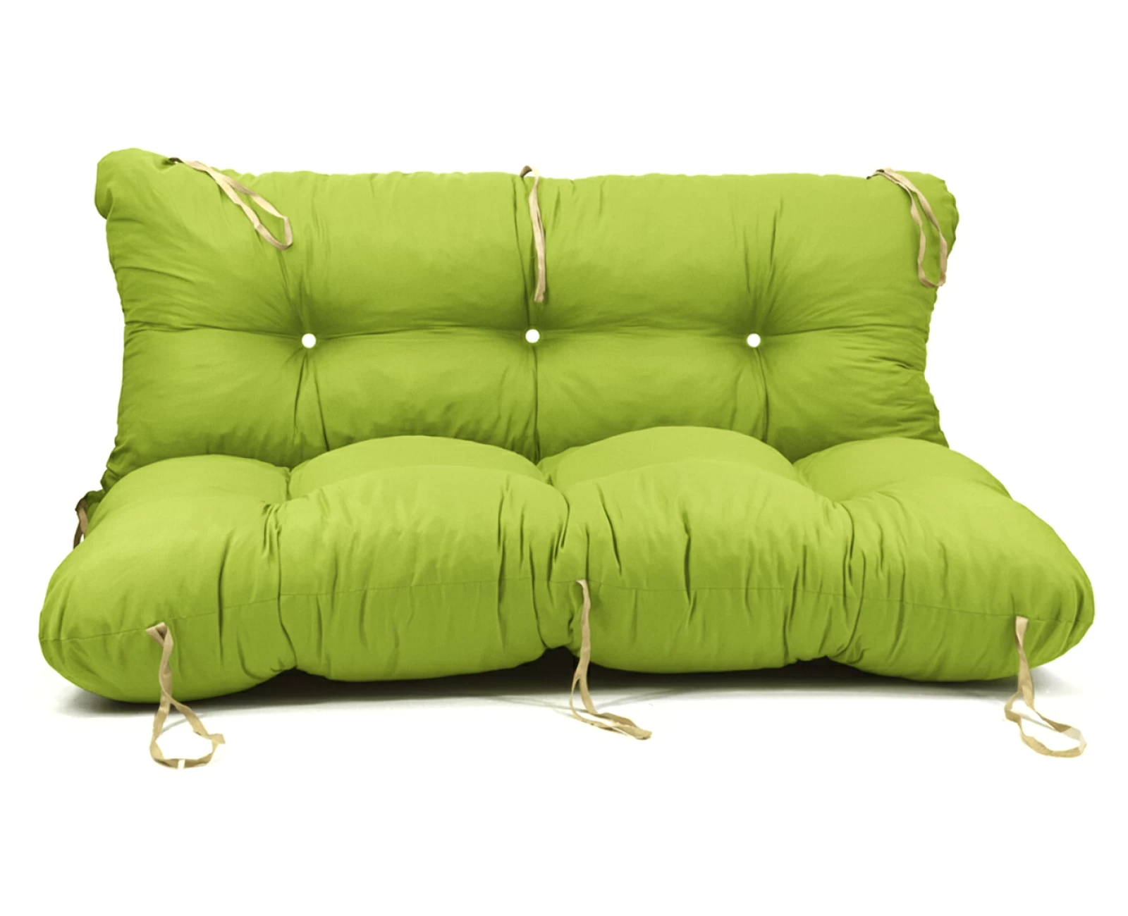 Μαξιλάρι για καναπέ με ενσωματωμένη πλάτη - Μονόχρωμο λαχανί ύφασμα | Mypouf.gr