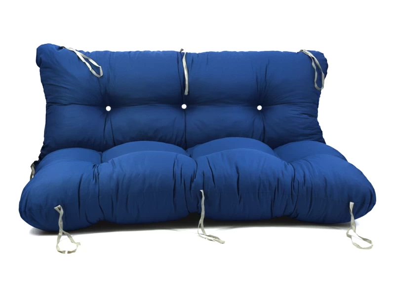 Μαξιλάρι για καναπέ με ενσωματωμένη πλάτη - Μονόχρωμο μπλέ Κρετόν ύφασμα