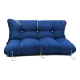 Μαξιλάρι για καναπέ με ενσωματωμένη πλάτη - Μονόχρωμο μπλέ Κρετόν ύφασμα | Mypouf.gr