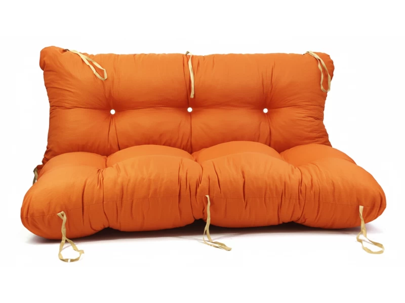 Μαξιλάρι για καναπέ με ενσωματωμένη πλάτη - Μονόχρωμο πορτοκαλί Κρετόν ύφασμα