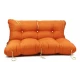 Μαξιλάρι για καναπέ με ενσωματωμένη πλάτη - Μονόχρωμο πορτοκαλί Κρετόν ύφασμα | Mypouf.gr