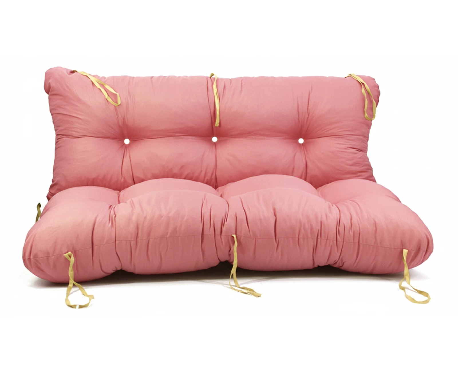 Μαξιλάρι για καναπέ με ενσωματωμένη πλάτη - Μονόχρωμο Σομόν ύφασμα | Mypouf.gr