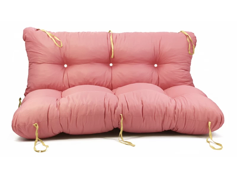 Μαξιλάρι για καναπέ με ενσωματωμένη πλάτη - Μονόχρωμο Σομόν ύφασμα