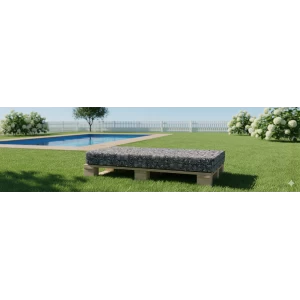 Μαξιλάρι για παλέτα και ευρωπαλέτα Με Σχέδιο Sefu 850 - Λονέτα Ύφασμα Μαύρο Με Σχέδιο