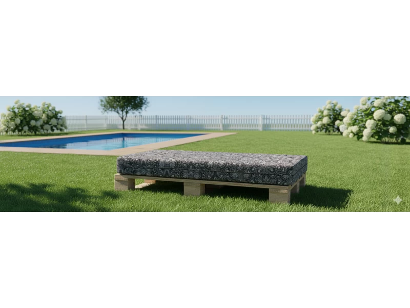 Μαξιλάρι για παλέτα και ευρωπαλέτα Με Σχέδιο Sefu 850 - Λονέτα Ύφασμα Μαύρο Με Σχέδιο