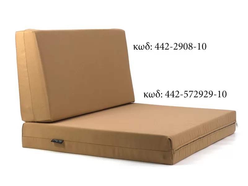 Μαξιλάρι πλάτης τριγωνικό Caramel για παλέτα με ύφασμα λονέτα μονόχρωμη