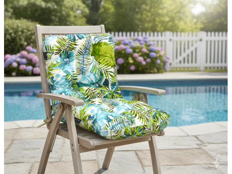 Μαξιλάρι κάθισμα με πλάτη με κουμπιά -  Bali | Ύφασμα Κρετόν