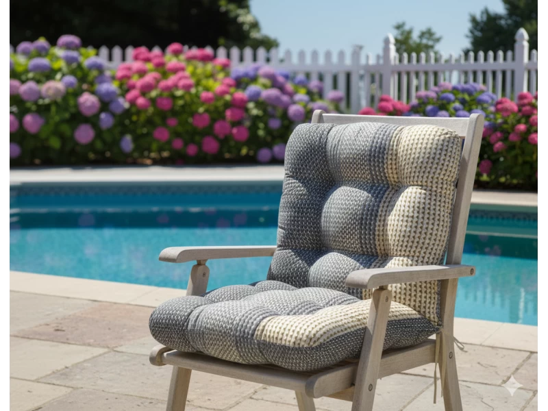 Μαξιλάρι κάθισμα με πλάτη με κουμπιά -  Sahara | Ύφασμα Κρετόν