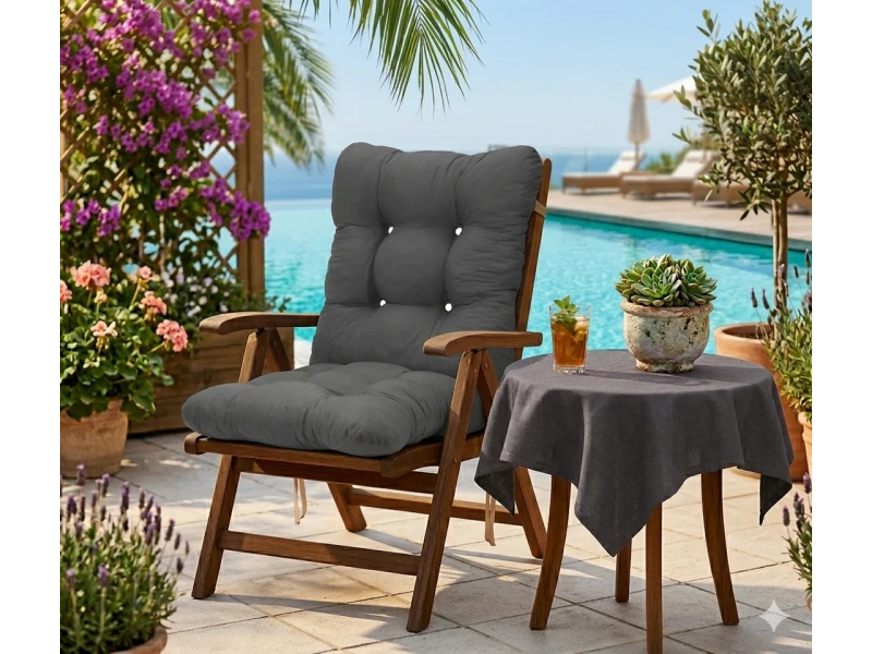 Μαξιλάρι κάθισμα με πλάτη - μπαμπού - Μονόχρωμο γκρί