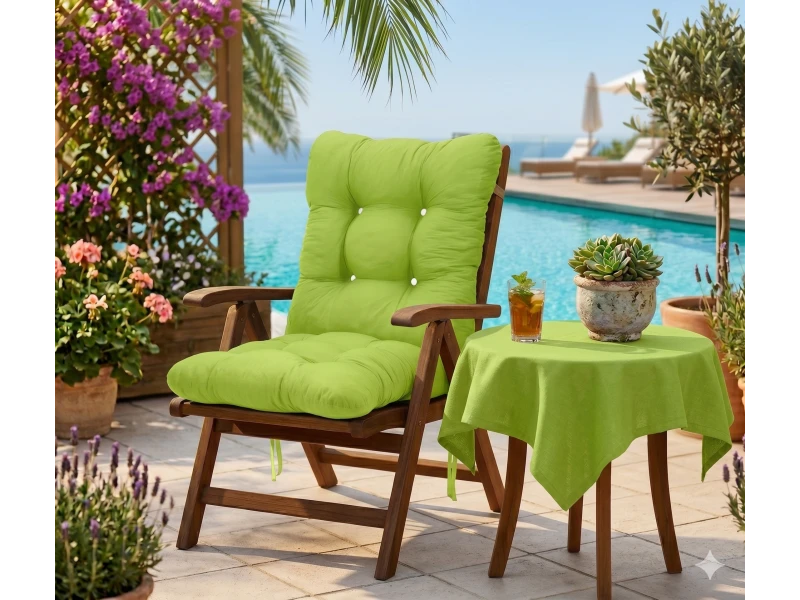 Μαξιλάρι κάθισμα με πλάτη - μπαμπού - Μονόχρωμο λαχανί