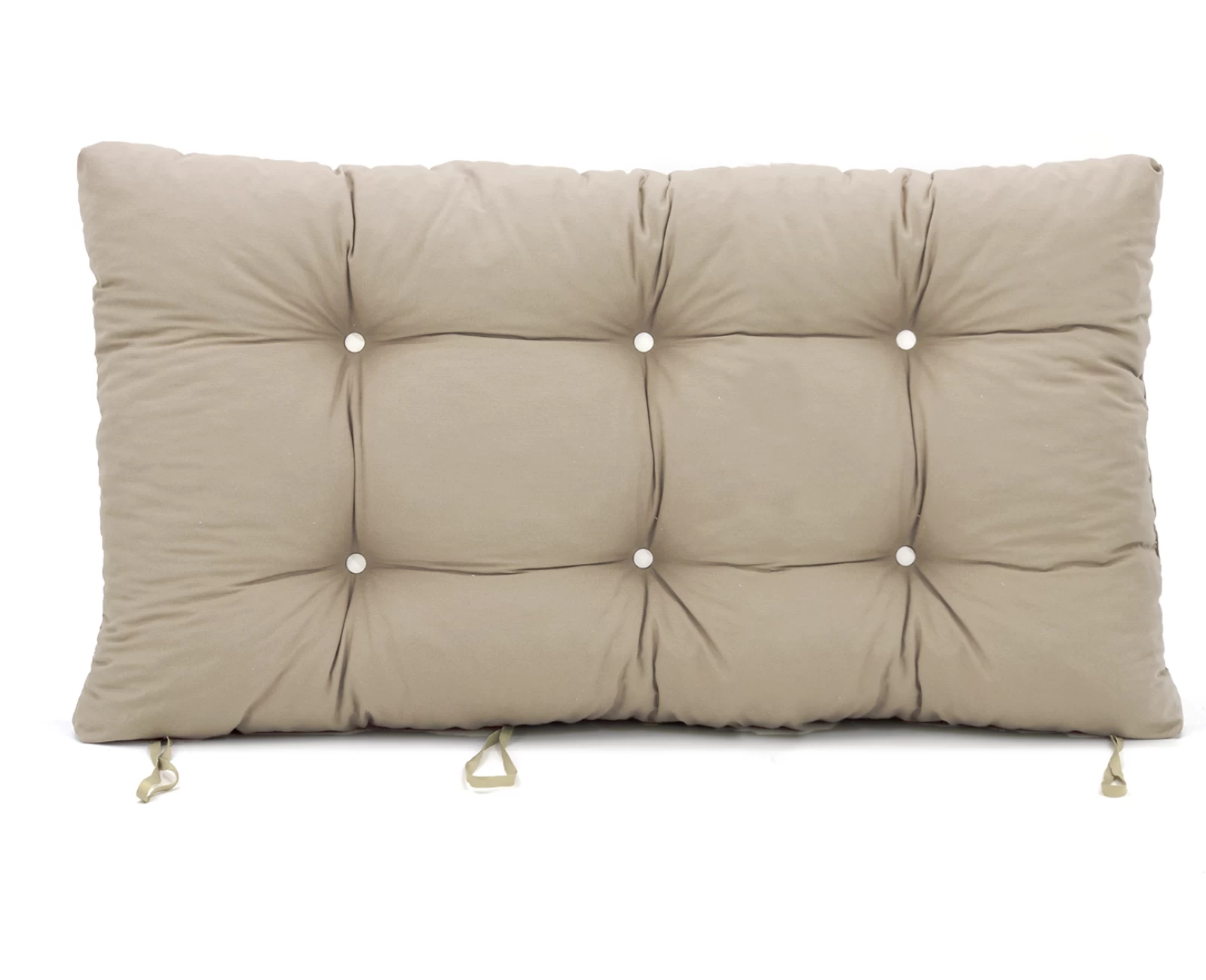 Μαξιλάρι μονόχρωμο καραβόπανο μπέζ για παλέτα με κουμπιά - Μπαμπού | Mypouf.gr