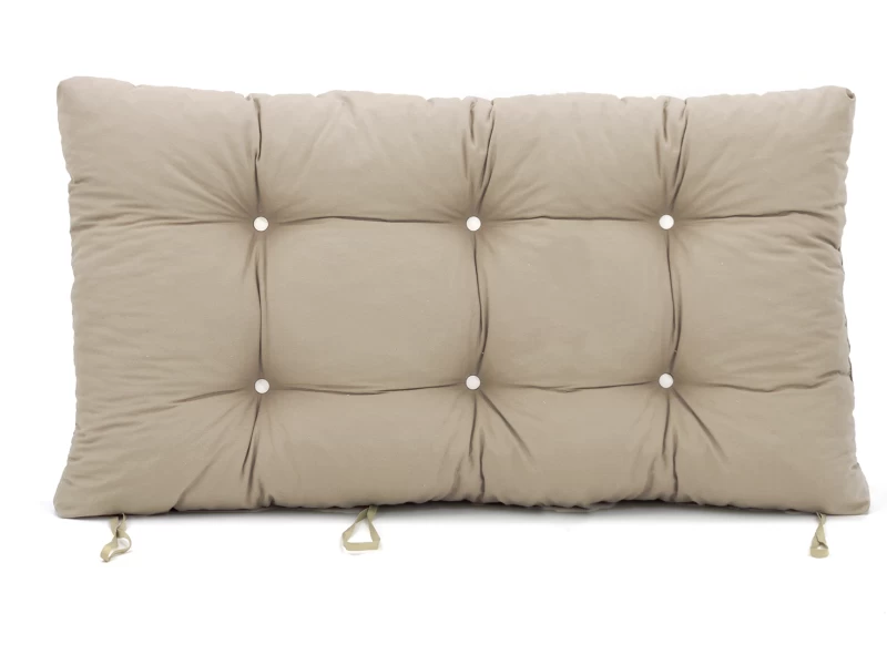Μαξιλάρι μονόχρωμο καραβόπανο μπέζ για παλέτα με κουμπιά - Μπαμπού
