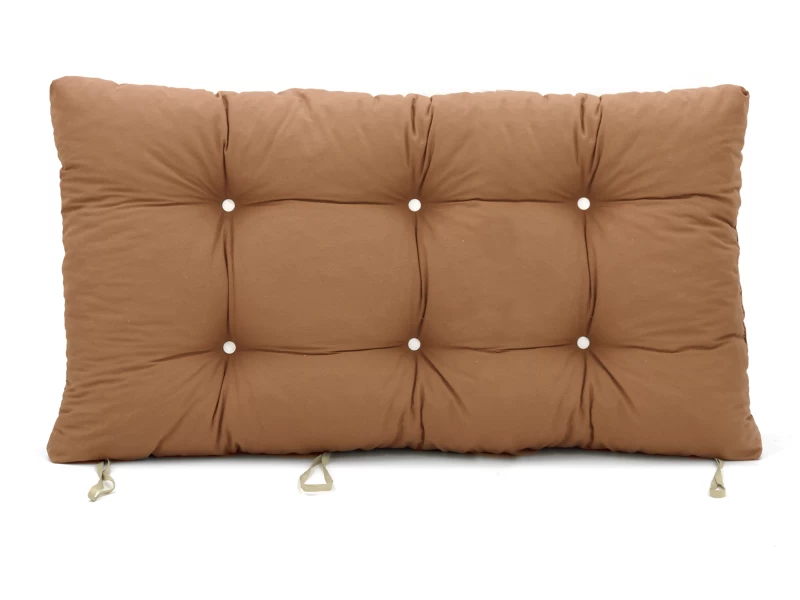 Μαξιλάρι μονόχρωμο λονέτα Caramel για παλέτα με κουμπιά - Μπαμπού