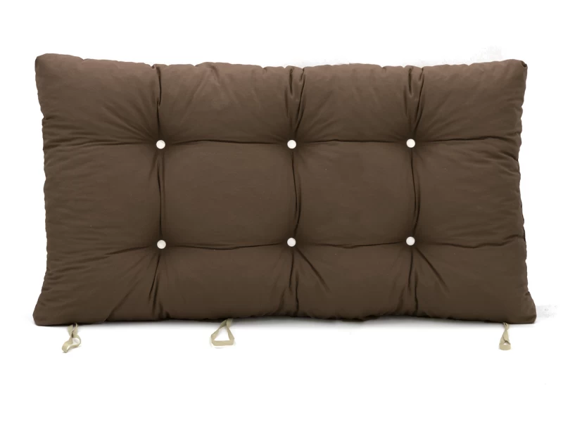 Μαξιλάρι μονόχρωμο λονέτα καφέ για παλέτα με κουμπιά - Μπαμπού