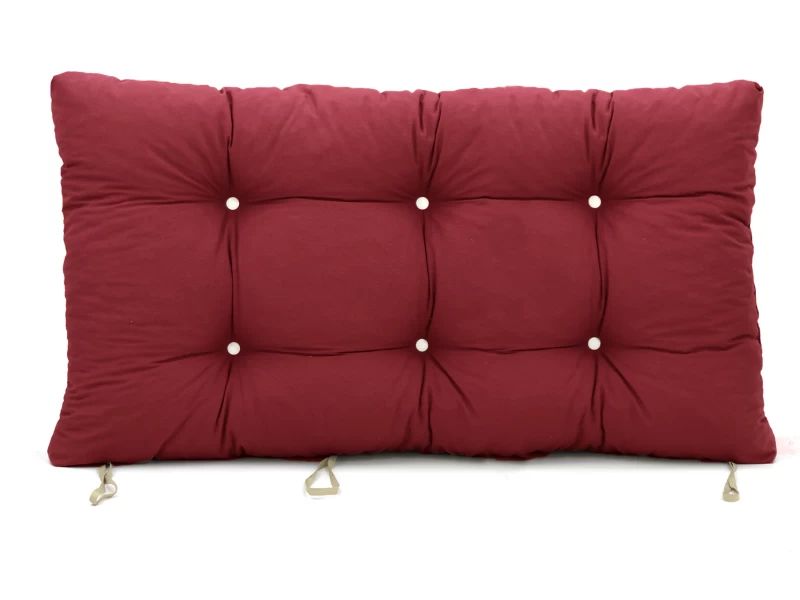 Μαξιλάρι μονόχρωμο λονέτα κόκκινη για παλέτα με κουμπιά - Μπαμπού