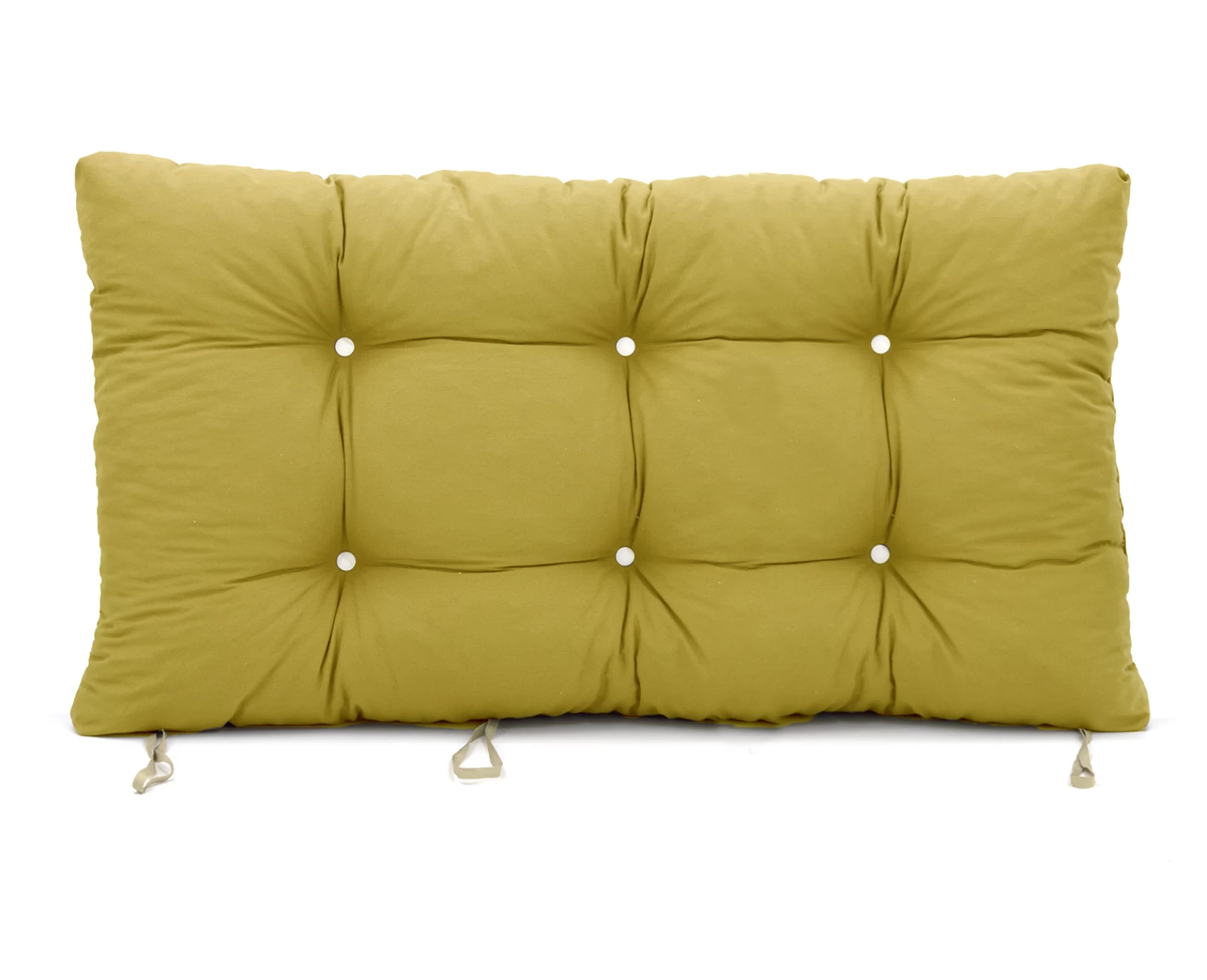 Μαξιλάρι μονόχρωμο λονέτα κροκί για παλέτα με κουμπιά - Μπαμπού | Mypouf.gr