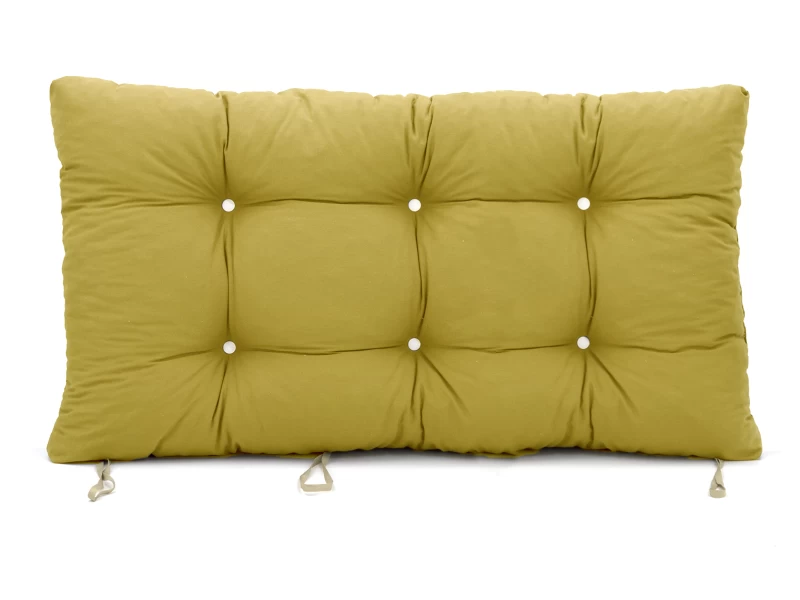 Μαξιλάρι μονόχρωμο λονέτα κροκί για παλέτα με κουμπιά - Μπαμπού