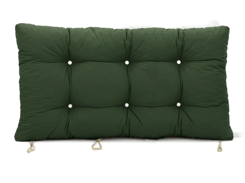 Μαξιλάρι μονόχρωμο λονέτα Κυπαρισσί για παλέτα με κουμπιά - Μπαμπού