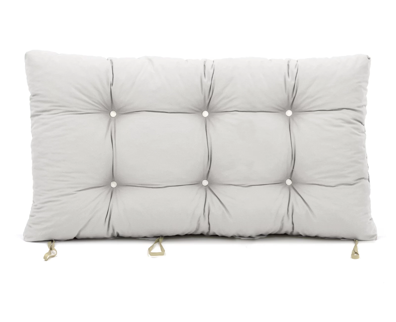 Μαξιλάρι μονόχρωμο λονέτα λευκή για παλέτα με κουμπιά - Μπαμπού | Mypouf.gr