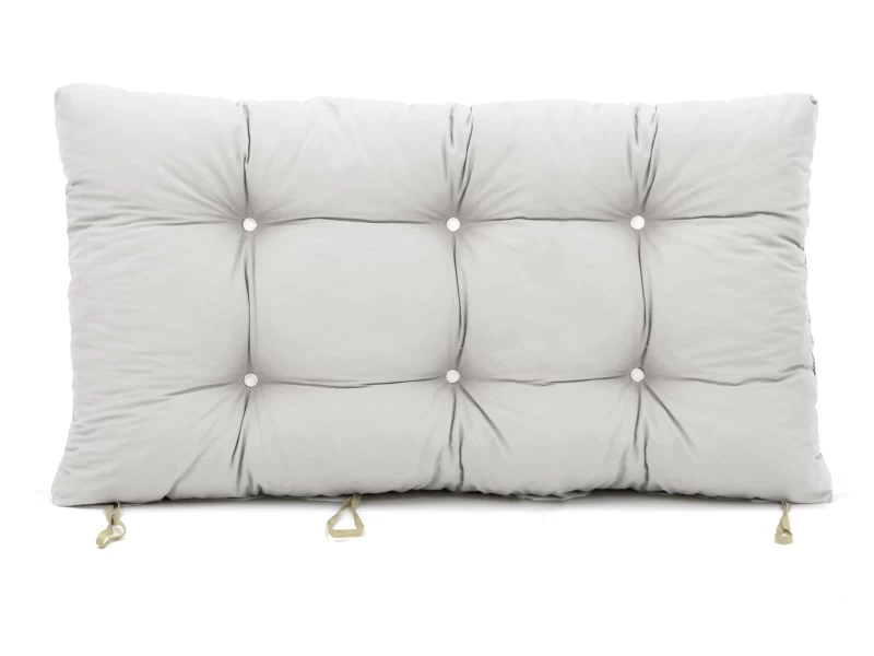 Μαξιλάρι μονόχρωμο λονέτα λευκή για παλέτα με κουμπιά - Μπαμπού