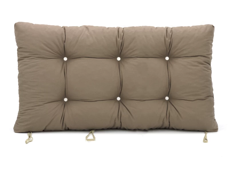 Μαξιλάρι μονόχρωμο λονέτα μόκα για παλέτα με κουμπιά - Μπαμπού