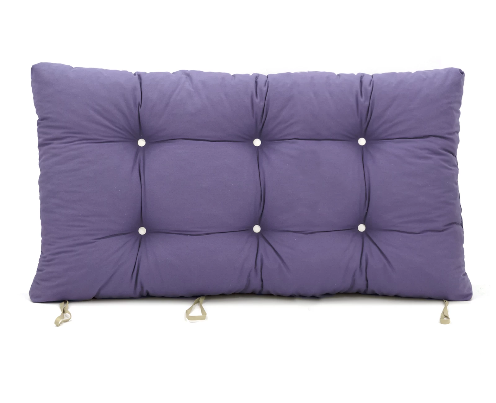 Μαξιλάρι μονόχρωμο λονέτα μωβ για παλέτα με κουμπιά - Μπαμπού | Mypouf.gr