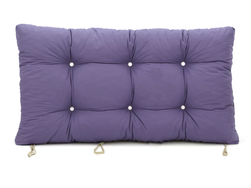 Μαξιλάρι μονόχρωμο λονέτα μωβ για παλέτα με κουμπιά - Μπαμπού