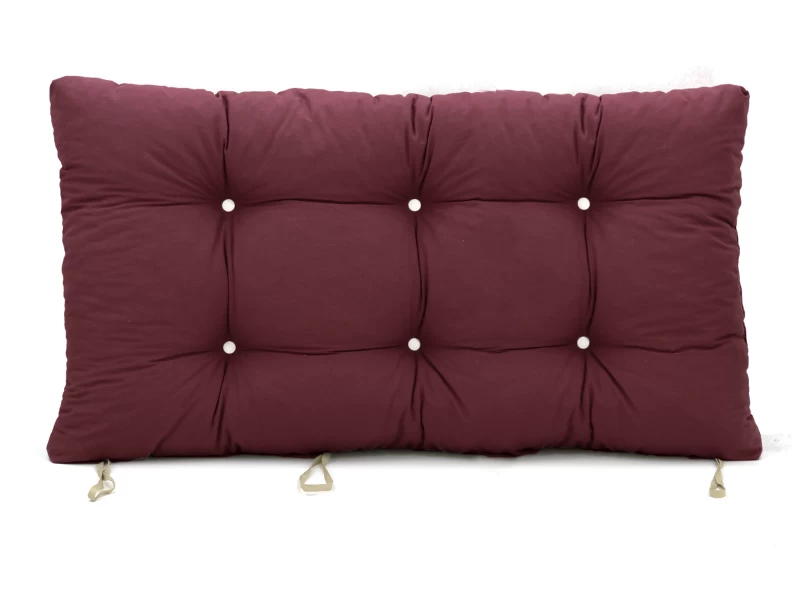 Μαξιλάρι μονόχρωμο λονέτα μπορντώ για παλέτα με κουμπιά - Μπαμπού