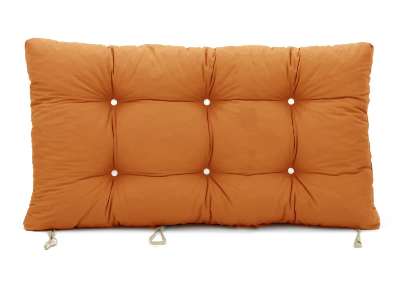 Μαξιλάρι μονόχρωμο λονέτα πορτοκαλί για παλέτα με κουμπιά - Μπαμπού