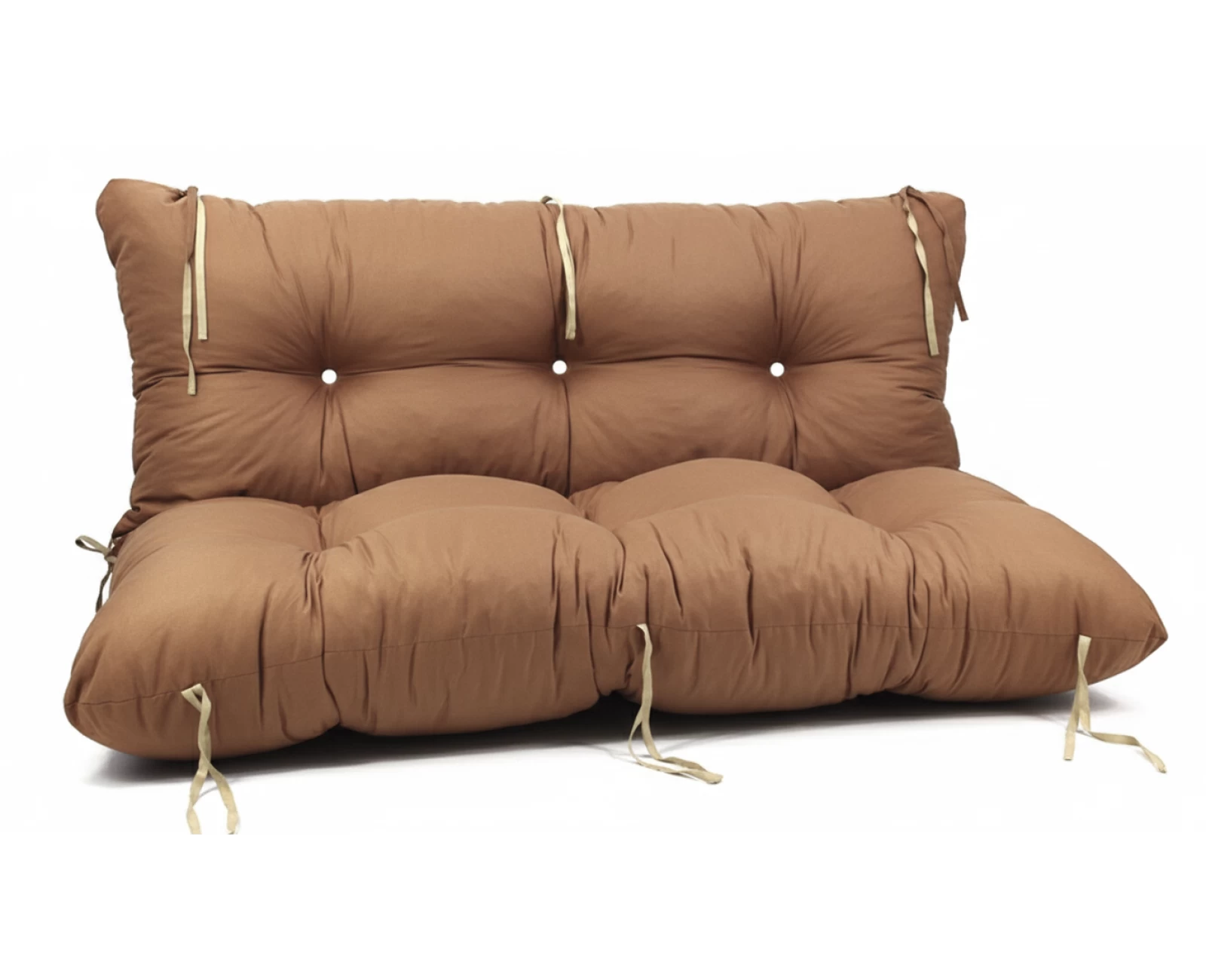 Μαξιλάρι για καναπέ με ενσωματωμένη πλάτη - Μονόχρωμο caramel Poliester ύφασμα | Mypouf.gr