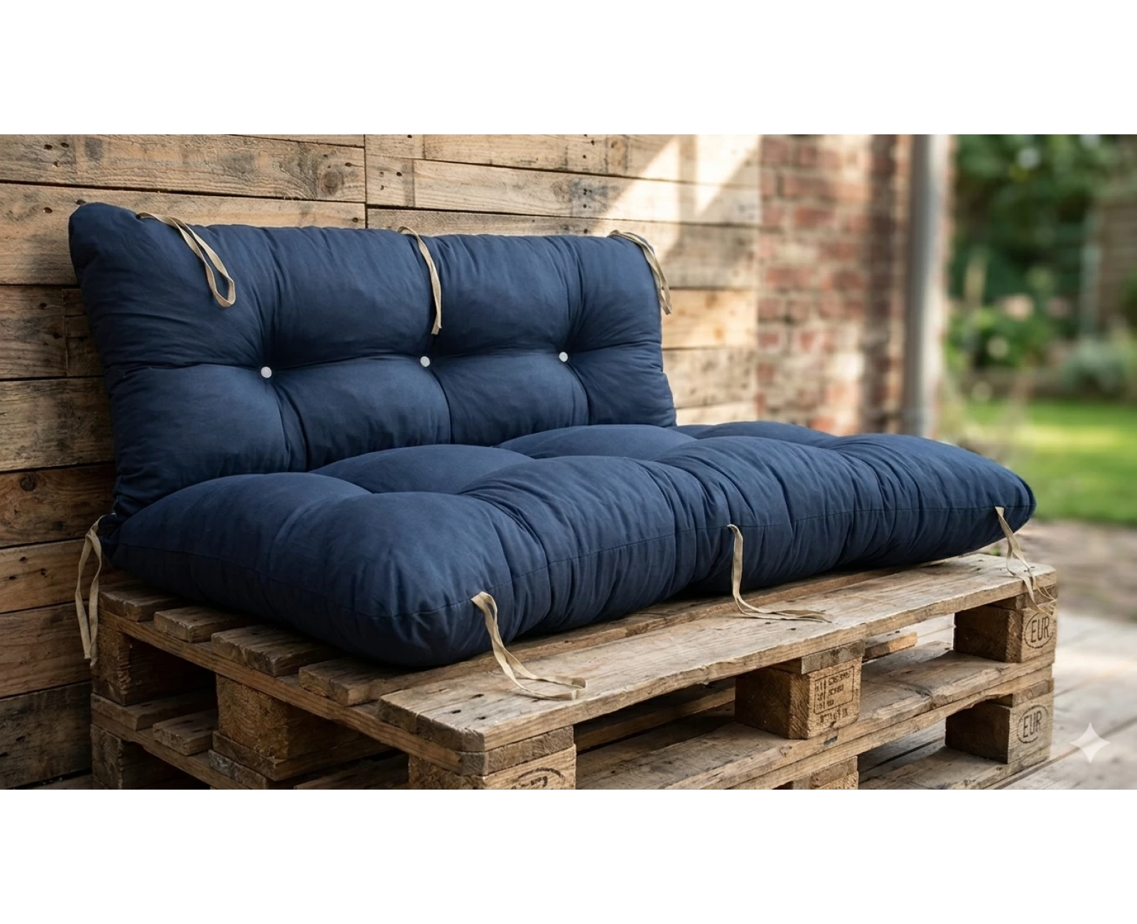 Μαξιλάρι για καναπέ με ενσωματωμένη πλάτη - Μονόχρωμο πετρόλ σκούρο Poliester ύφασμα | Mypouf.gr