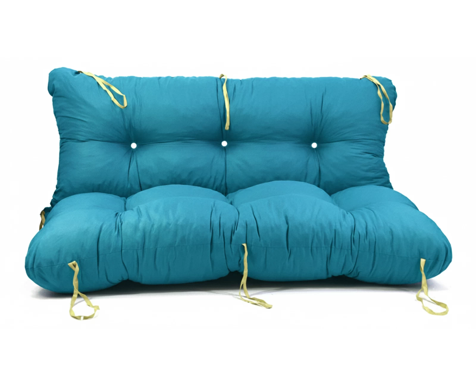 Μαξιλάρι για καναπέ με ενσωματωμένη πλάτη - Μονόχρωμο τιρκουάζ Poliester ύφασμα | Mypouf.gr