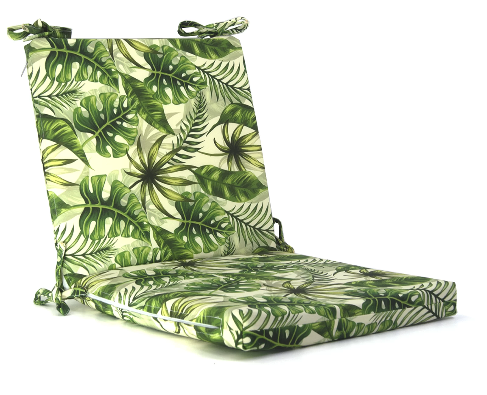 Μαξιλάρι με πλάτη και κάθισμα βαμβακερό με 70% αδιαβροχοποίηση (Leaves 16137) 45 x 45 x 5 + 45 x 45 x 5 | Mypouf.gr