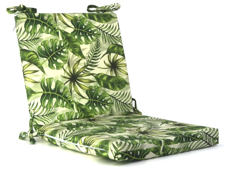 Μαξιλάρι με πλάτη και κάθισμα βαμβακερό με 70% αδιαβροχοποίηση (Leaves 16137) 45 x 45 x 5 + 45 x 45 x 5