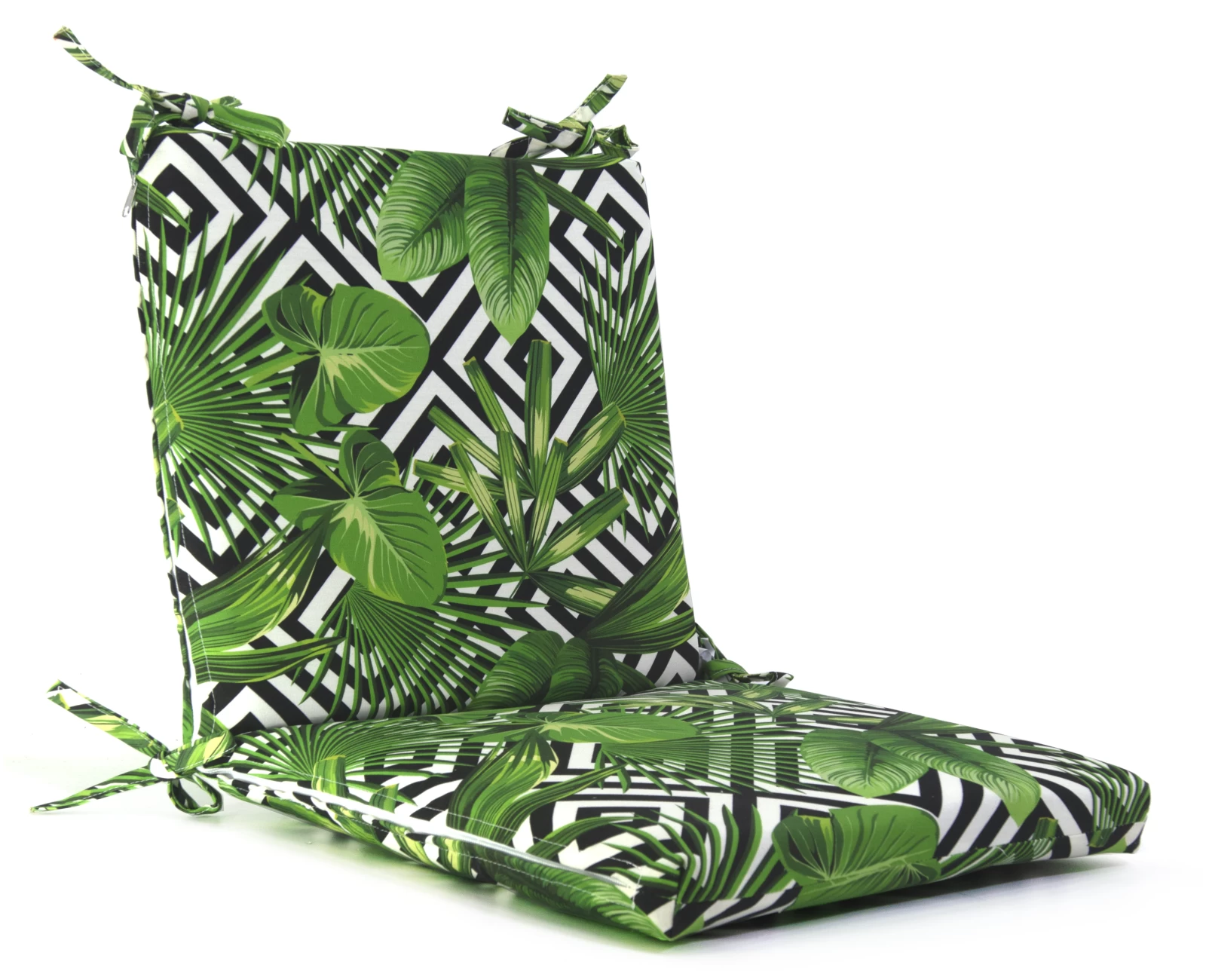 Μαξιλάρι με πλάτη και κάθισμα βαμβακερό με 70% αδιαβροχοποίηση (Leaves 17160) 45 x 45 x 5 + 45 x 45 x 5 | Mypouf.gr