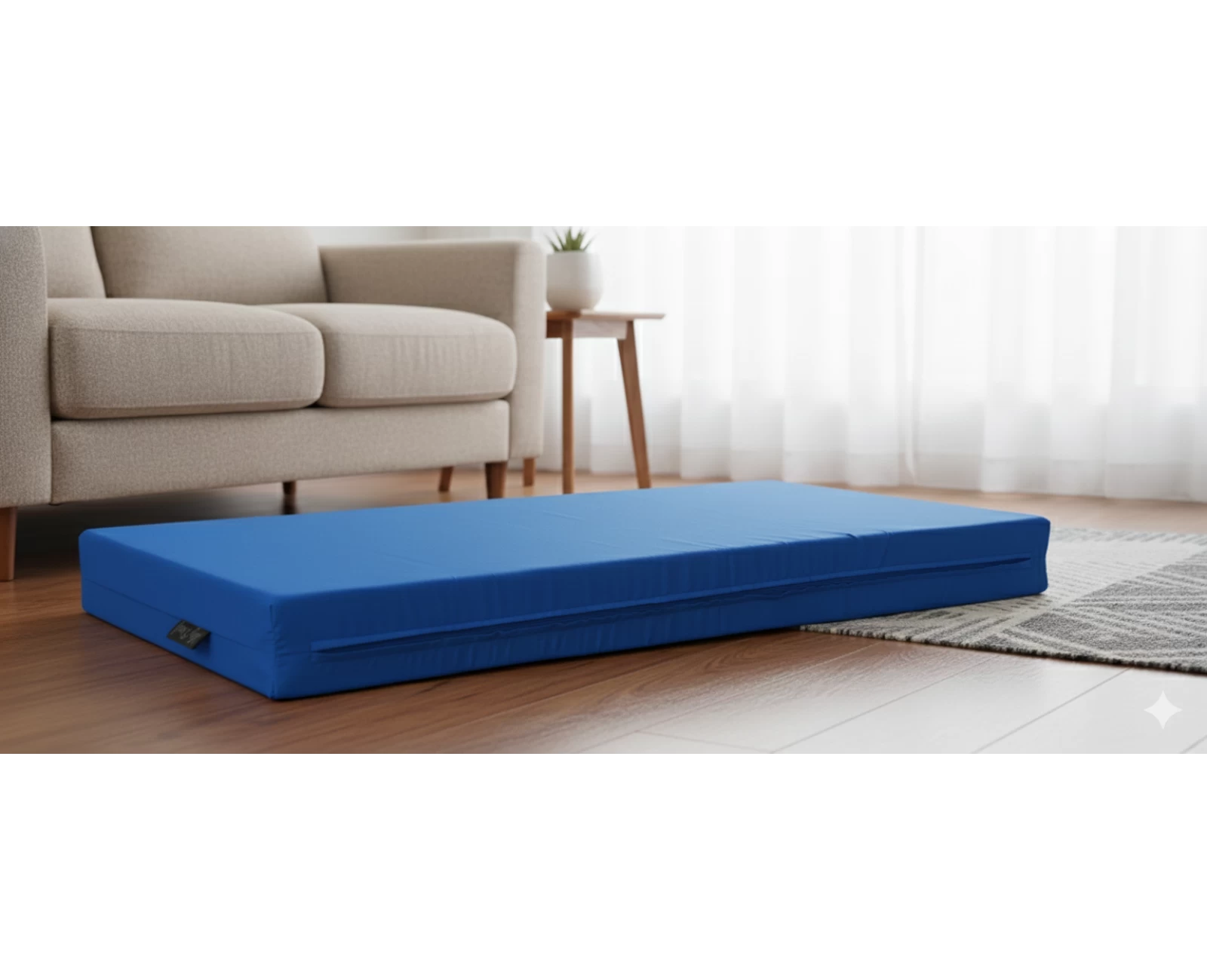 Μαξιλάρι μονόχρωμο μπλέ για παλέτα και ευρωπαλέτα (Ύφασμα Κρετόν) | Mypouf.gr