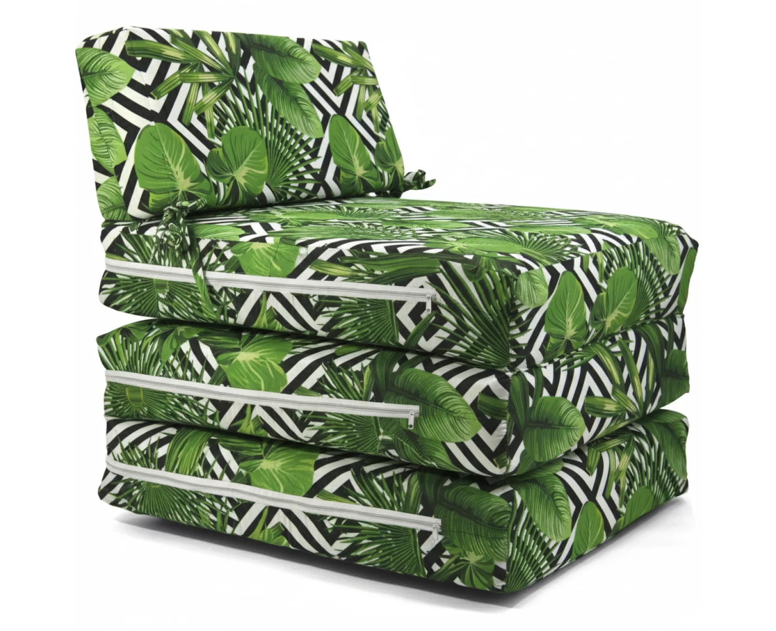 Πολυθρόνα - Κρεβάτι Flip Chair Panama 70% αδιαβροχοποίηση Ύφασμα απόχρωση σχέδιο (Leaves 17160) | Mypouf.gr