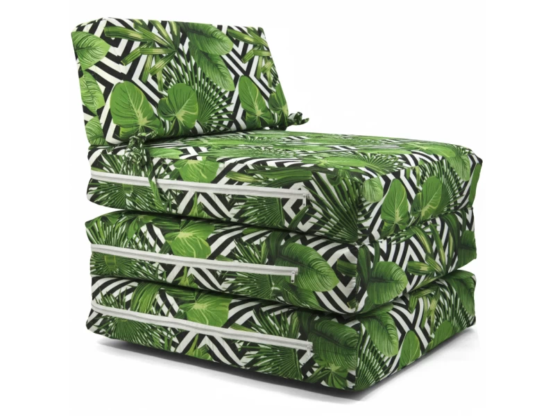 Πολυθρόνα - Κρεβάτι Flip Chair Panama 70% αδιαβροχοποίηση Ύφασμα απόχρωση σχέδιο (Leaves 17160)
