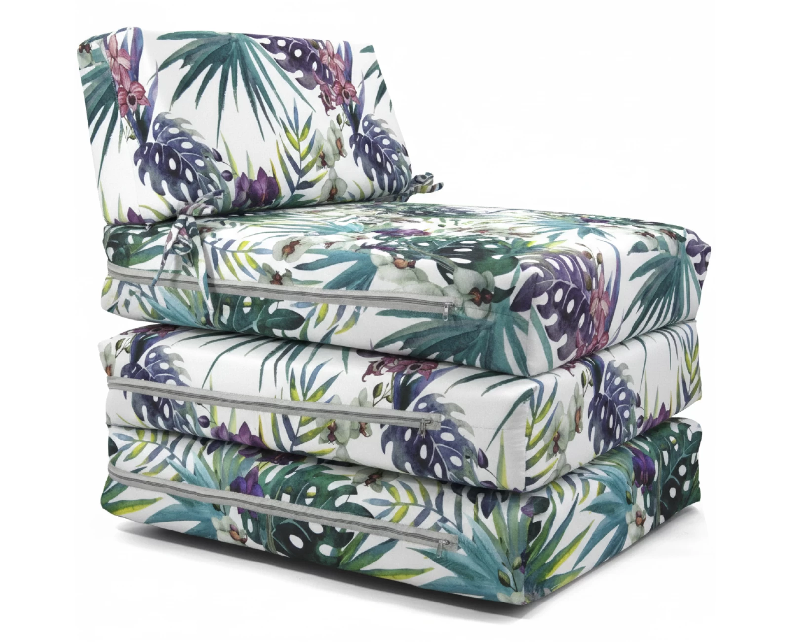 Πολυθρόνα - Κρεβάτι Flip Chair Panama 70% αδιαβροχοποίηση Ύφασμα απόχρωση σχέδιο (Leaves 8813) | Mypouf.gr