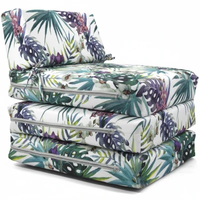 Πολυθρόνα - Κρεβάτι Flip Chair Panama 70% αδιαβροχοποίηση Ύφασμα απόχρωση σχέδιο (Leaves 8813)