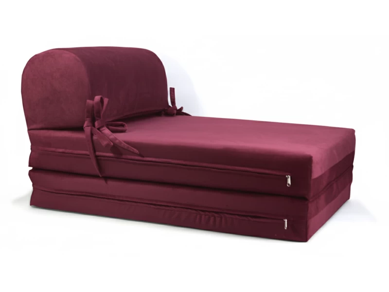 Πολυθρόνα - Κρεβάτι Flip Chair Velure Florina αποχρώσεις του Μπορντώ