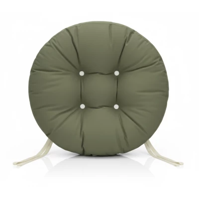 Μαξιλάρι στρογγυλό αδιάβροχο για κάθισμα με κουμπιά Kakki