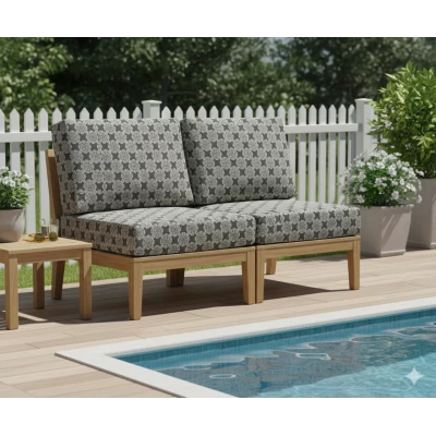 Μαξιλάρι πλάτης τριγωνικό Λονέτα Ύφασμα απόχρωση του ανθρακί με σχέδιo Kanada