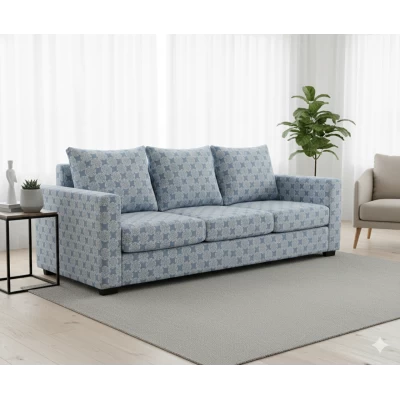 Μαξιλάρι πλάτης τριγωνικό Λονέτα Ύφασμα απόχρωση του γαλάζιου με σχέδιo Kanada