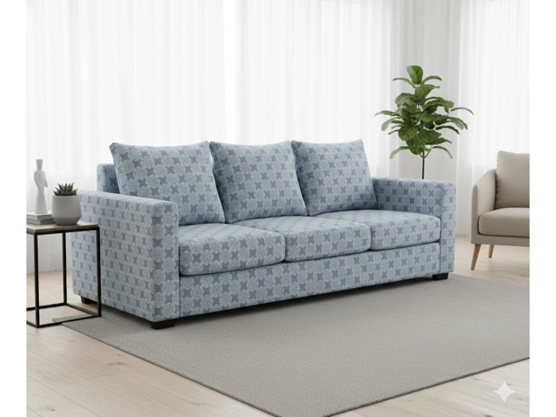 Μαξιλάρι πλάτης τριγωνικό Λονέτα Ύφασμα απόχρωση του γαλάζιου με σχέδιo Kanada - Norman