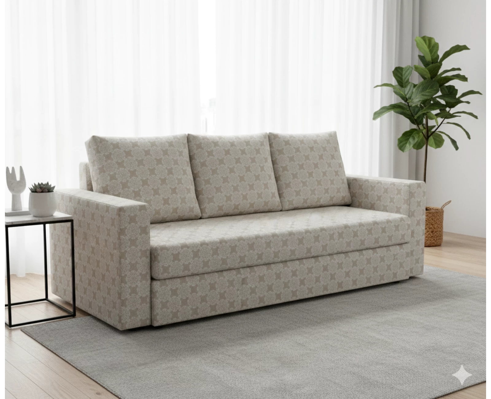 Μαξιλάρι πλάτης τριγωνικό Λονέτα Ύφασμα απόχρωση του μπεζ με σχέδιo Kanada - Norman | Mypouf.gr