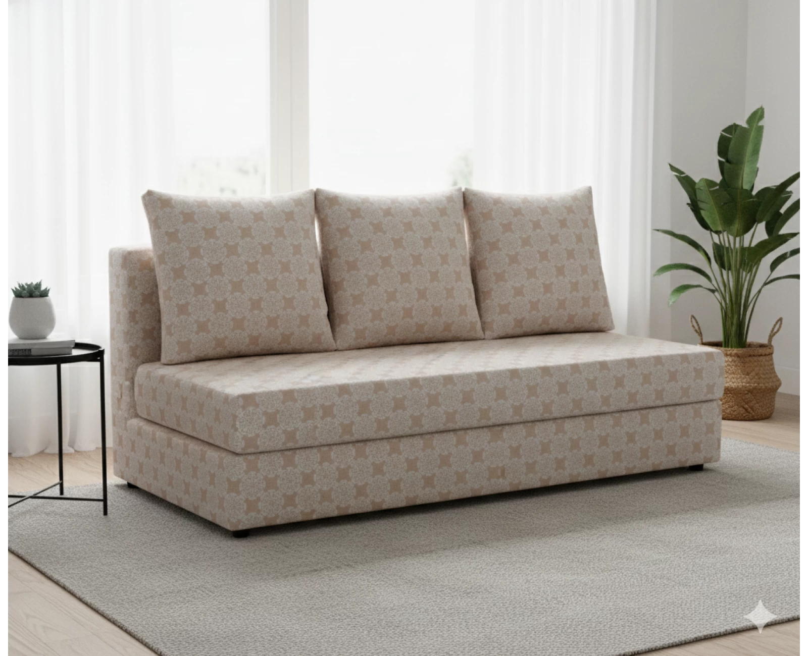 Μαξιλάρι πλάτης τριγωνικό Λονέτα Ύφασμα απόχρωση του σομόν με σχέδιo Kanada - Norman | Mypouf.gr